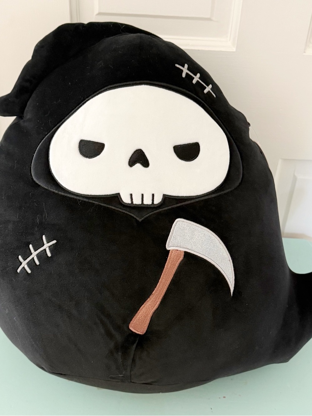 Squishmallows 16” Halloween Otto the Black and White Grim Reaper